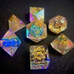 Prismatic Glass Crystal Stone Polyhedral Gemstone Dice Set - Golden Demon Dragon Series, 7 Pieces - Image 9