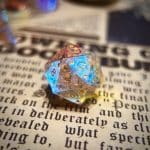 Prismatic Glass Crystal Stone Polyhedral Gemstone Dice Set - Golden Demon Dragon Series, 7 Pieces - Image 2