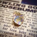 Prismatic Glass Crystal Stone Polyhedral Gemstone Dice Set - Golden Demon Dragon Series, 7 Pieces - Image 5