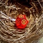 Red Glass Crystal Stone Polyhedral Gemstone Dice Set, 7 Pieces Golden Demon Dragon Series - Image 4