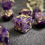 Amethyst gemstone Dice Set, Cloudward: Dragon’s Throne & Edge, 7 Pieces - Image 3