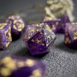 Amethyst gemstone Dice Set, Cloudward: Dragon’s Throne & Edge, 7 Pieces - Image 2
