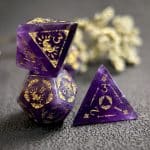 Amethyst gemstone Dice Set, Cloudward: Dragon’s Throne & Edge, 7 Pieces - Image 4