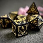 Blue Sandstone Gemstone Dice Set, Cloudward: Dragon’s Throne & Edge, 7 Pieces - Image 3