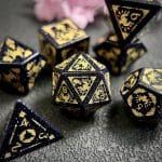 Blue Sandstone Gemstone Dice Set, Cloudward: Dragon’s Throne & Edge, 7 Pieces - Image 2