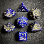 Lapis Lazuli Gemstone Dice Set, Cloudward: Dragon’s Throne & Edge, 7 Pieces - Image 3