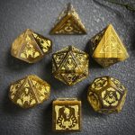 Tiger's Eye Gemstone Dice Set, Cloudward: Dragon’s Throne & Edge, 7 Pieces DND - Image 2