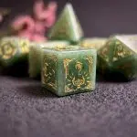 Natural Green Aventurine Gemstone Dice Set, Cloudward: Dragon’s Throne & Edge, 7 Pieces DND - Image 4