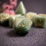 Natural Green Aventurine Gemstone Dice Set, Cloudward: Dragon’s Throne & Edge, 7 Pieces DND - Image 3