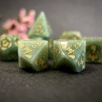 Natural Green Aventurine Gemstone Dice Set, Cloudward: Dragon’s Throne & Edge, 7 Pieces DND - Image 5