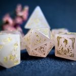 Natural Rose Quartz Gemstone Dice Set, Cloudward: Dragon’s Throne & Edge, 7 Pieces DND - Image 2