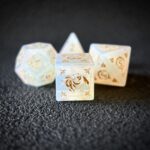 Opal Crystal Stone Polyhedral Gemstone Dice Set, 7 Pieces Crossing Fire Seal Series - Image 5