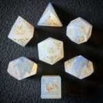 Opal Crystal Stone Polyhedral Gemstone Dice Set, 7 Pieces Crossing Fire Seal Series - Image 2