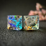 Prismatic Mirage Polyhedral Gemstone Dice Set, 7 Pieces Crossing Fire Seal Series – Black Engravings - Image 5