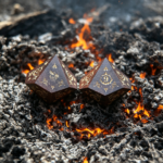 Rosewood Polyhedral Wooden Dice Set, 7 Pieces Crossing Fire Seal Series - Image 3
