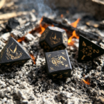 Red Sandalwood Polyhedral Wooden Dice Set, 7 Pieces Crossing Fire Seal Series - Image 4