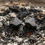 Red Sandalwood Polyhedral Wooden Dice Set, 7 Pieces Crossing Fire Seal Series - Image 3